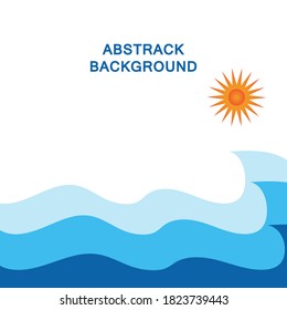 Resumen Vector de onda de agua con fondo de diseño de ilustración solar