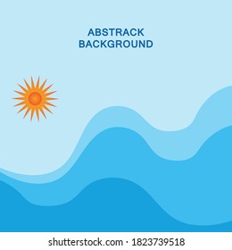 Abstrakter Wasserwache-Vektorgrafik mit Sonnengrafik-Design-Hintergrund