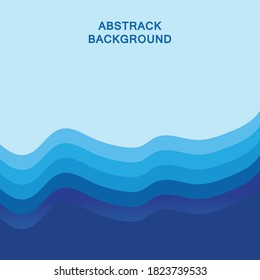 Abstract Water wave vector with sun illustration design background