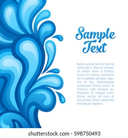 Abstract water waves background. Vector illustration.