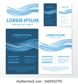 abstract water waves, business set templates 