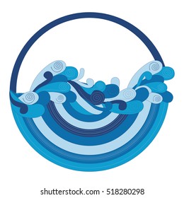 abstract water waves icon image 