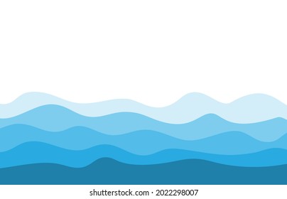 Resumen de las olas de agua aisladas en un fondo blanco. Ilustración vectorial.