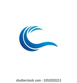 Abstract water waves logo design concept