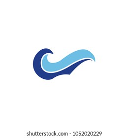 Abstract water waves logo design concept