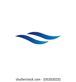 Abstract water waves logo design concept