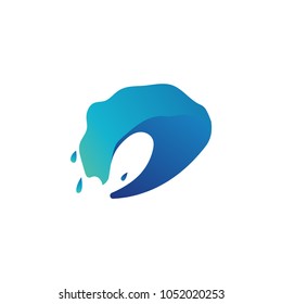Abstract water waves logo design concept
