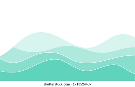 Abstract water waves on background vector illustration.