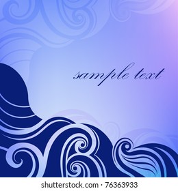 Abstract water waves vector background.