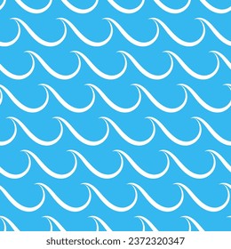 Abstract water waves vector seamless pattern