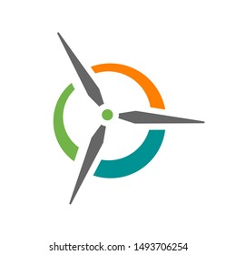 abstract water wind spinning turbine logo design vector illustrations