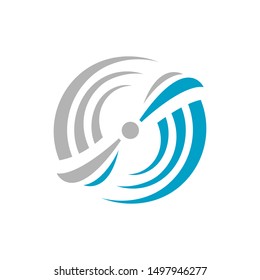 Abstract Water Wind Spinning Turbine Logo Design Vector Illustrations