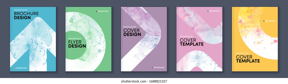 abstract watercolor a4 booklet colorful light cover bundle set abstract white rainbow colourful background scene paint colorful red brush performance business fancy light set creative flag presentatio