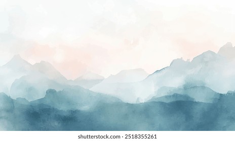 Abstract watercolor aesthetic background. Hand drawn vector texture. Brush stroked painting pastel color watercolour