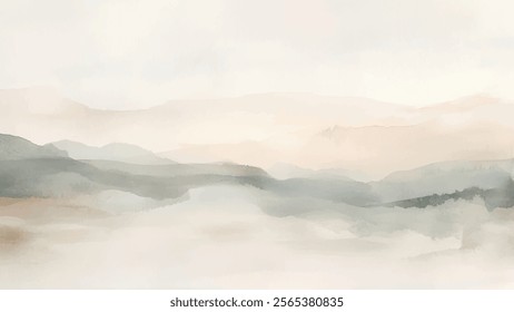 Abstract watercolor aesthetic horizontal background. Hand drawn vector splatter texture. Brush stroked painting pastel color watercolour