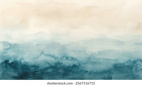 Abstract watercolor aesthetic horizontal background. Hand drawn vector splatter texture. Brush stroked painting pastel color watercolour