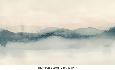 Abstract watercolor aesthetic horizontal background. Hand drawn vector splatter texture. Brush stroked painting pastel color watercolour