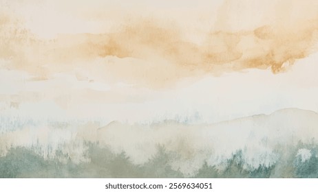 Abstract watercolor aesthetic horizontal background. Hand drawn vector splatter texture. Brush stroked painting pastel color watercolour