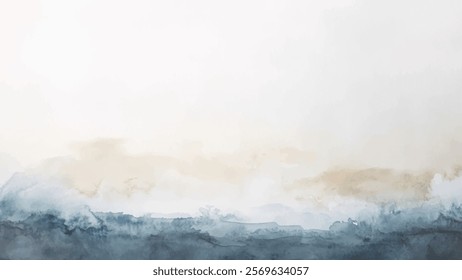 Abstract watercolor aesthetic horizontal background. Hand drawn vector splatter texture. Brush stroked painting pastel color watercolour