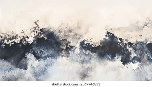 Abstract watercolor aesthetic horizontal background. Hand drawn vector splatter texture. Brush stroked painting pastel color watercolour