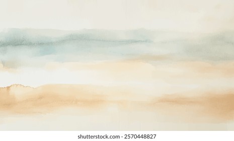 Abstract watercolor aesthetic horizontal background. Hand drawn vector splatter texture. Brush stroked painting pastel color watercolour