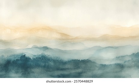 Abstract watercolor aesthetic horizontal background. Hand drawn vector splatter texture. Brush stroked painting pastel color watercolour