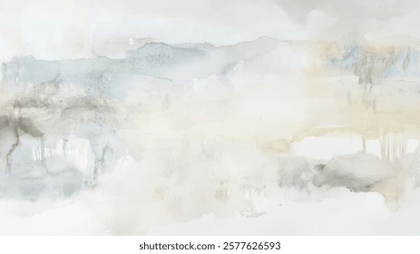 Abstract watercolor aesthetic horizontal background. Hand drawn vector splatter texture. Brush stroked painting pastel color watercolour