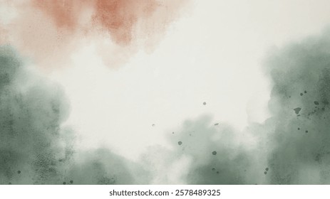 Abstract watercolor aesthetic horizontal background. Hand drawn vector splatter texture. Brush stroked painting pastel color watercolour