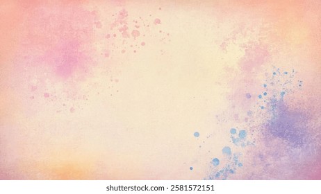 Abstract watercolor aesthetic horizontal background. Hand drawn vector splatter texture. Brush stroked painting pastel color watercolour