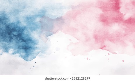 Abstract watercolor aesthetic horizontal background. Hand drawn vector splatter texture. Brush stroked painting pastel color watercolour