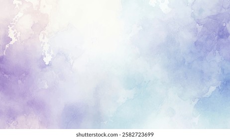 Abstract watercolor aesthetic horizontal background. Hand drawn vector splatter texture. Brush stroked painting pastel color watercolour