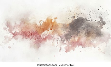 Abstract watercolor aesthetic horizontal background. Hand drawn vector splatter texture. Brush stroked painting pastel color watercolour