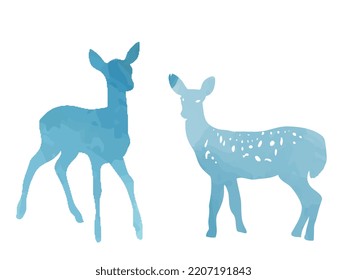 Abstract Watercolor animal deer on white background