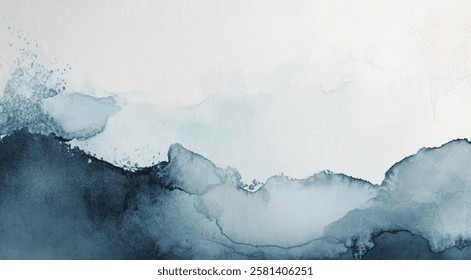 Abstract watercolor art background template. blue and white watercolor backdrop empty space for text, banner, presentation or product display graphic design