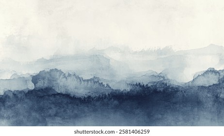 Abstract watercolor art background template. blue and white watercolor backdrop empty space for text, banner, presentation or product display graphic design