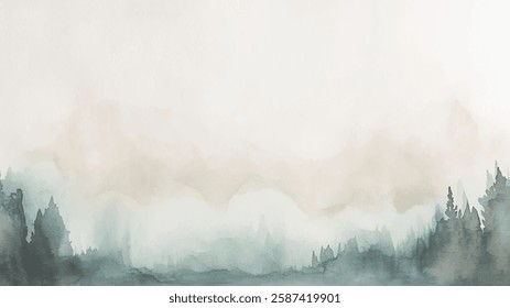 Abstract watercolor art background template. brown green and blue watercolor backdrop empty space for text, banner, presentation or product display graphic design