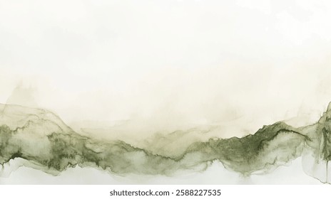 Abstract watercolor art background template. green beige and brown watercolor backdrop empty space for text, banner, presentation or product display graphic design