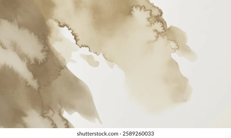 Abstract watercolor art background template. beige khaki and brown watercolor backdrop empty space for text, banner, presentation or product display graphic design