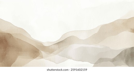 Abstract watercolor art background template. brown and beige watercolor backdrop empty space for text, banner, presentation or product display graphic design