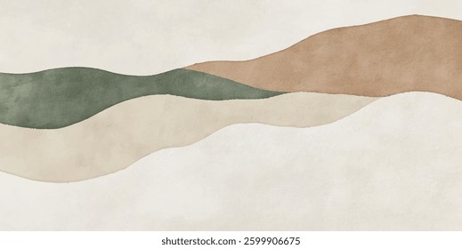 Abstract watercolor art background template. Khaki red green and beige brown watercolor backdrop empty space for text, banner, presentation or product display graphic design