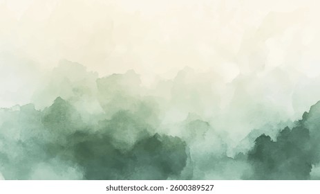 Abstract watercolor art background template. green and beige brown watercolor backdrop empty space for text, banner, presentation or product display graphic design