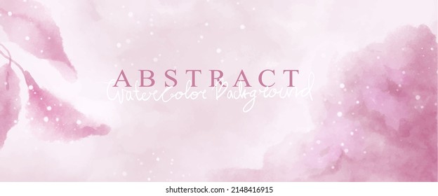 Abstract Watercolor art background. Wallpaper design with botanical leaves, Organic shapes. Vector illustration for prints, cover background, wall art and invitation cards