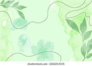 Abstract watercolor art botanical line art wallpaper background vector. Luxury cover design with text, golden texture and brush style.