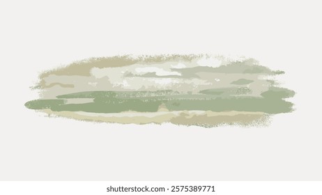 Abstract watercolor art with green and beige tones. Watercolor texture blends green and beige. Subtle watercolor strokes in green and beige hues. Vintage art drawing, isolated vector element.