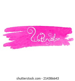 Abstract watercolor art hand paint isolated on white background. Pink watercolor banner
