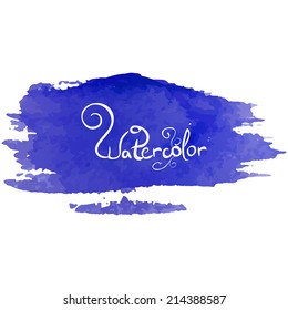 Abstract watercolor art hand paint isolated on white background. Blue watercolor banner