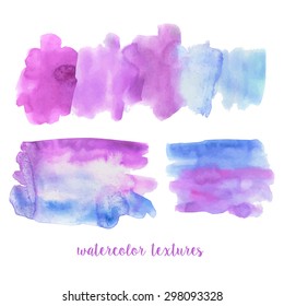 Abstract watercolor art hand paint isolated on white background. Watercolor stains. Hand painted watercolor texture.