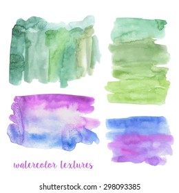Abstract watercolor art hand paint isolated on white background. Watercolor stains. Hand painted watercolor texture.