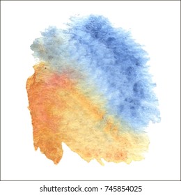 Abstract watercolor art hand paint isolated on white background.