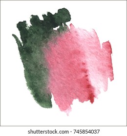 Abstract watercolor art hand paint isolated on white background.
